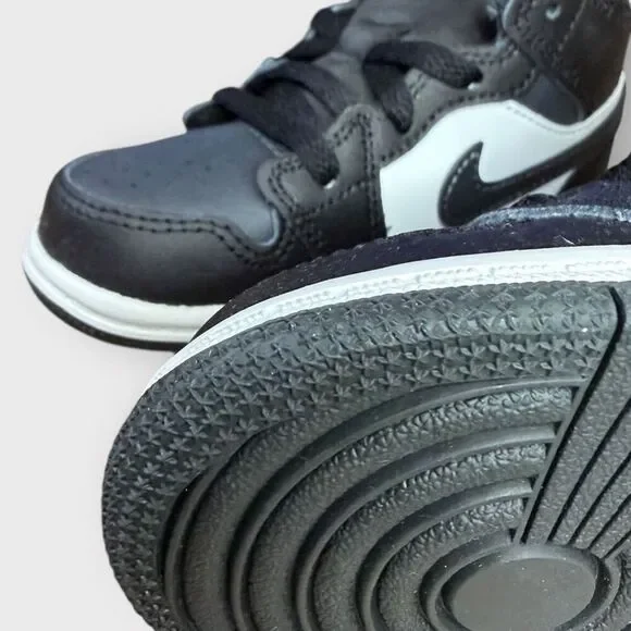 Nike Air Jordan 1 Mid Shoes Toddler TD size 7C Black White Noir DQ8425-010 NIB - Picture 8 of 12